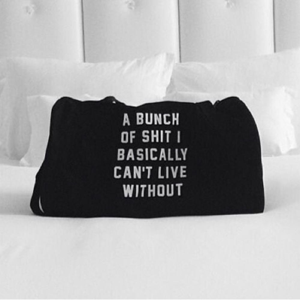 Black Tote Bag with Bold Statement